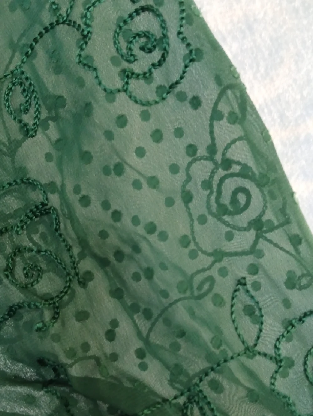 Rare Editions Green Smocked Embroidered Girls Dress SZ 14 - Picture 4 of 7